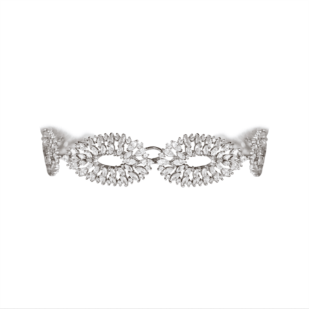 TIARA CRAVADA COM ZIRCÔNIAS E BANHO DE RÓDIO BRANCO