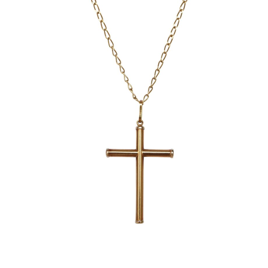 Colar crucifixo em ouro amarelo 18k