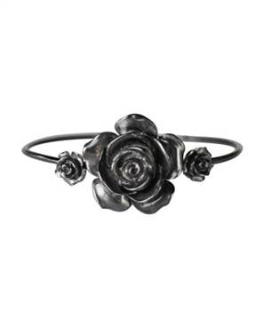 Bracelete rígido em prata de lei 925 com BANHO DE ródio negro