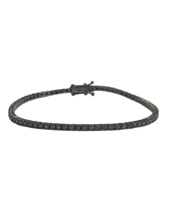 Riviera em ouro branco 18k com diamante negro e ródio negro