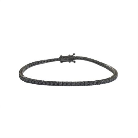 Riviera em ouro branco 18k com diamante negro e ródio negro