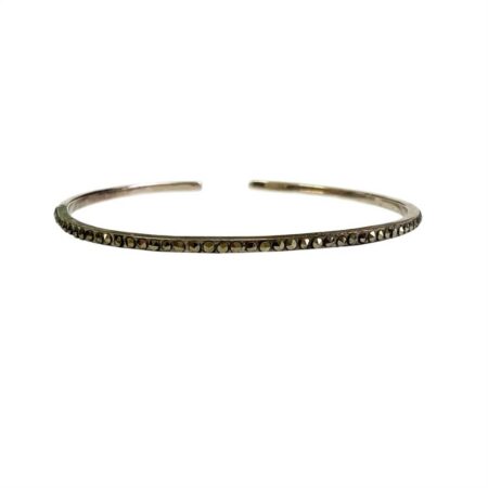 BRACELETE RÍGIDO EM PRATA DE LEI 925 COM MARCASSITAS