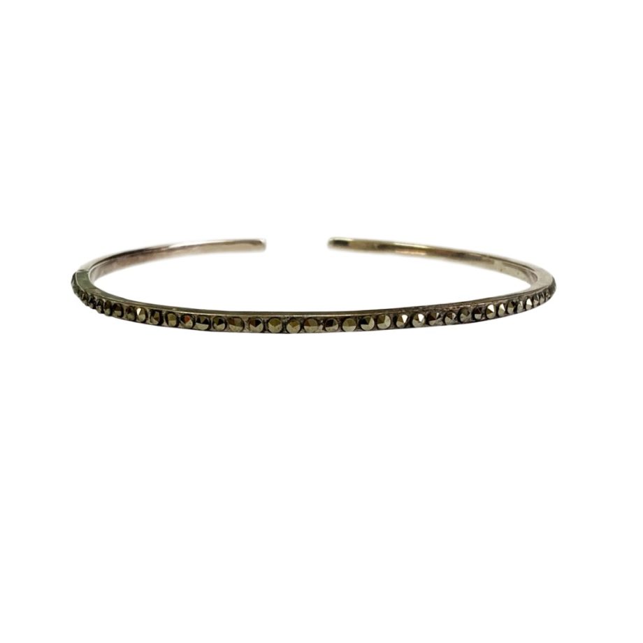 BRACELETE RÍGIDO EM PRATA DE LEI 925 COM MARCASSITAS