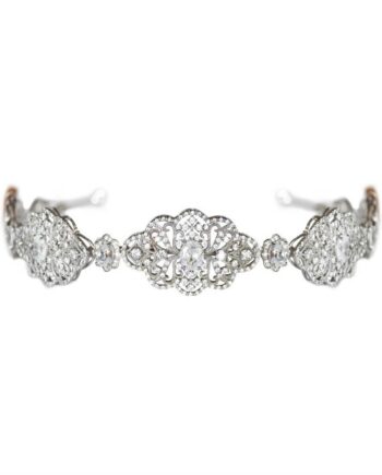 TIARA CRAVADA COM ZIRCÔNIAS E BANHO DE RÓDIO BRANCO
