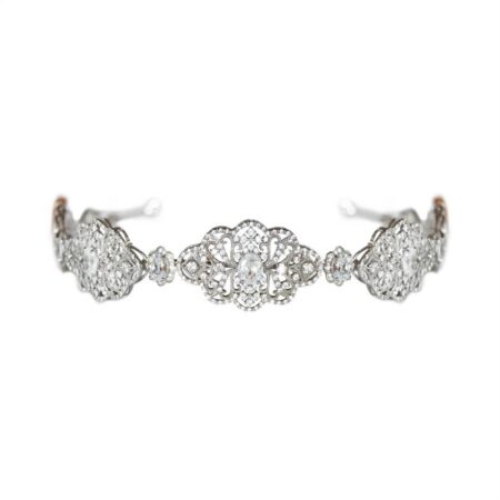 TIARA CRAVADA COM ZIRCÔNIAS E BANHO DE RÓDIO BRANCO