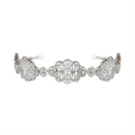 TIARA CRAVADA COM ZIRCÔNIAS E BANHO DE RÓDIO BRANCO