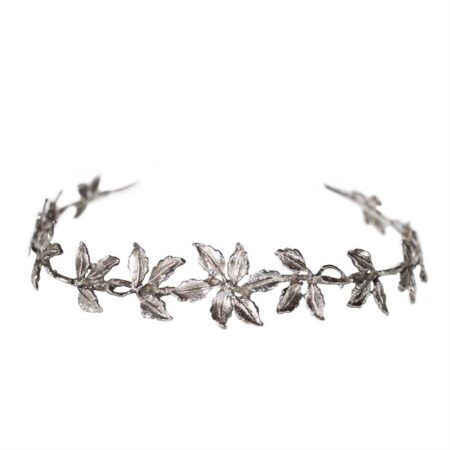 TIARA ANATÔMICA FOLHAS COM BANHO DE PRATA