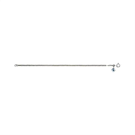 Pulseira em prata de lei 925 com olho grego em madrepérola