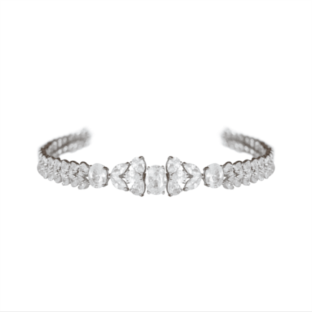 TIARA CRAVADA COM ZIRCÔNIAS E BANHO DE RÓDIO BRANCO