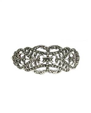 BRACELETE RÍGIDO EM PRATA DE LEI 925 COM MARCASSITAS