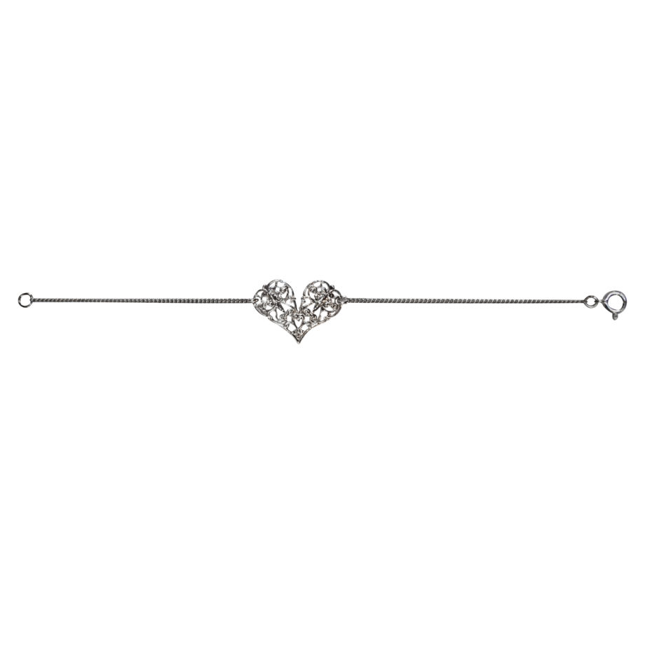 PULSEIRA EM PRATA DE LEI 925 COM RÓDIO BRANCO