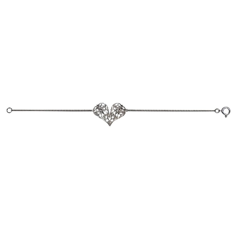 PULSEIRA EM PRATA DE LEI 925 COM RÓDIO BRANCO