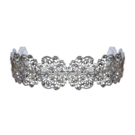 TIARA COM BANHO DE PRATA E MARCASSITAS