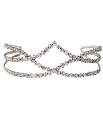TIARA COM BANHO DE PRATA E CRISTAIS
