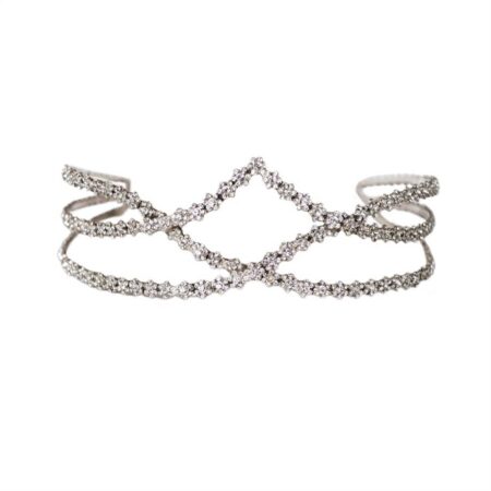 TIARA COM BANHO DE PRATA E CRISTAIS