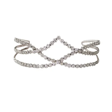 TIARA COM BANHO DE PRATA E CRISTAIS