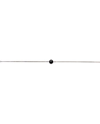 PULSEIRA EM PRATA DE LEI 925 COM ÔNIX E RÓDIO BRANCO