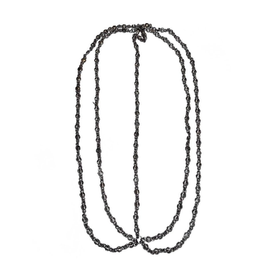 Headpiece articulada P  5 voltas com cristais - banho negro