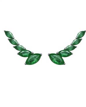 EARCUFF EM OURO 18K COM ESMERALDAS