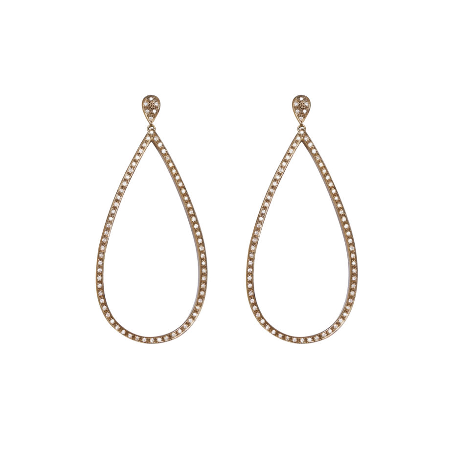 Brinco em ouro branco 18k com diamantes