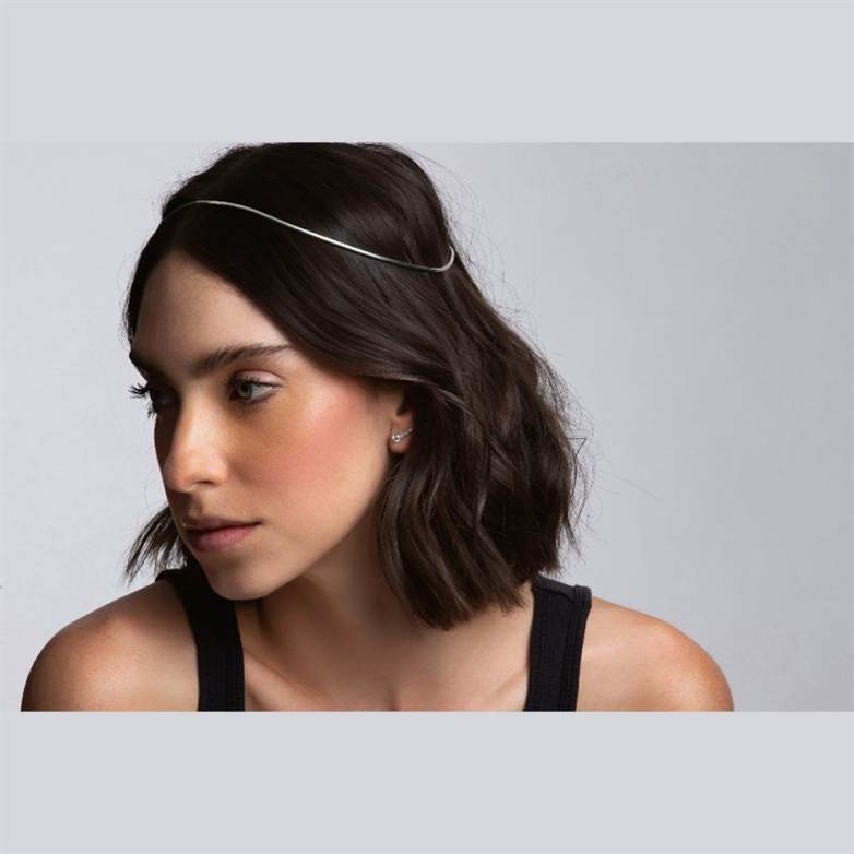 Headpiece 1 fio com marcassitas - banho prata