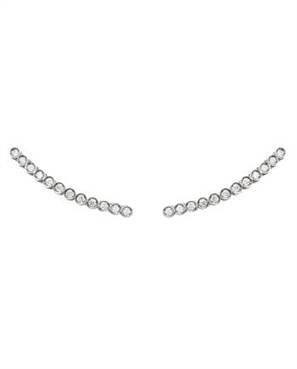 EARCUFF EM PRATA DE LEI 925 COM TOPÁZIOS E RÓDIO BRANCO