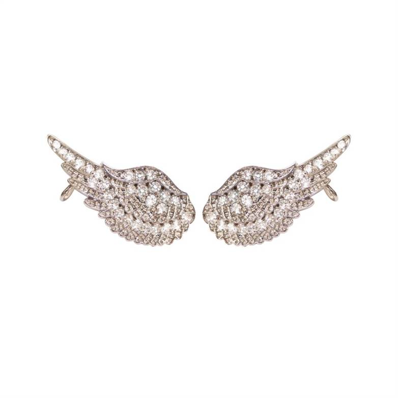 Earcuff em prata de Lei 925 com topázios e ródio branco