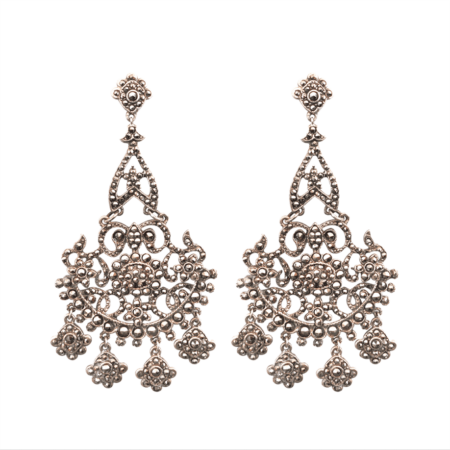 Brinco em prata de Lei 925 com marcassitas