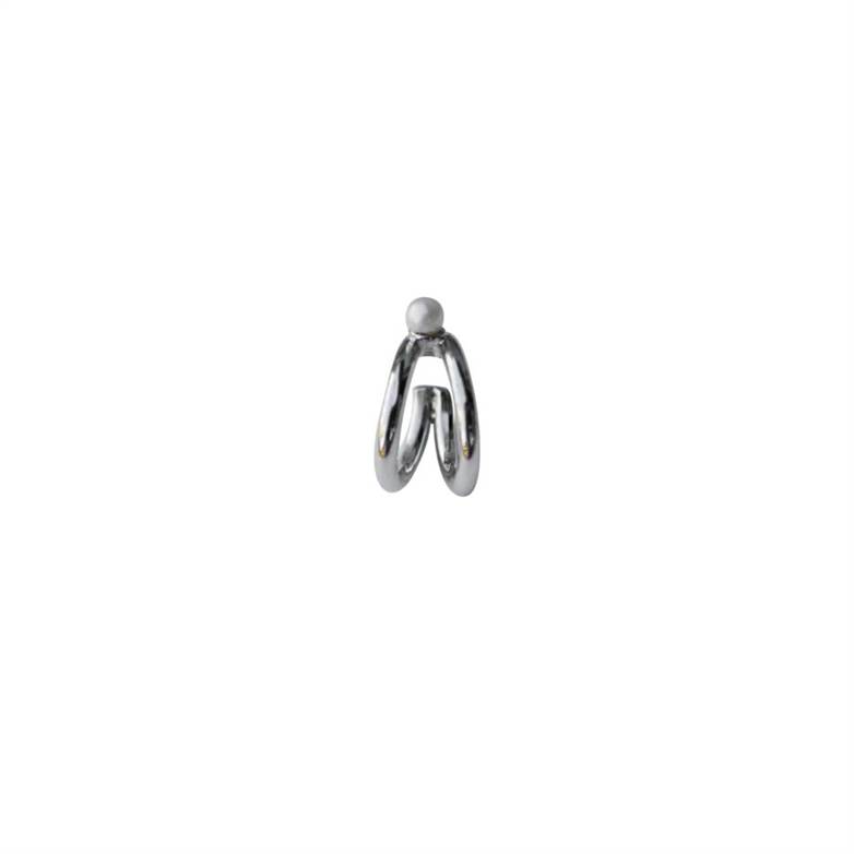 Piercing em prata de Lei 925 com pérola e ródio branco