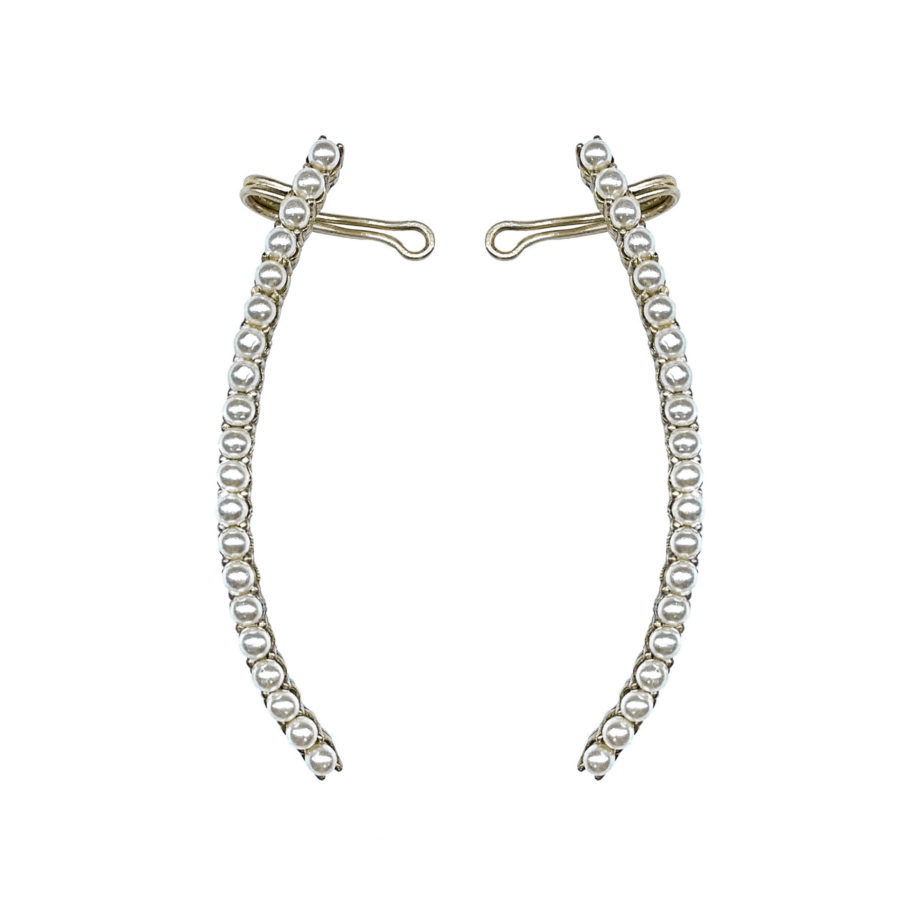 EARCUFF EM PRATA DE LEI 925 COM PÉROLAS