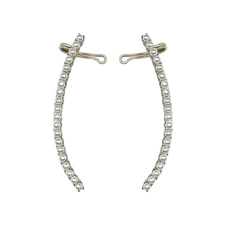 EARCUFF EM PRATA DE LEI 925 COM PÉROLAS