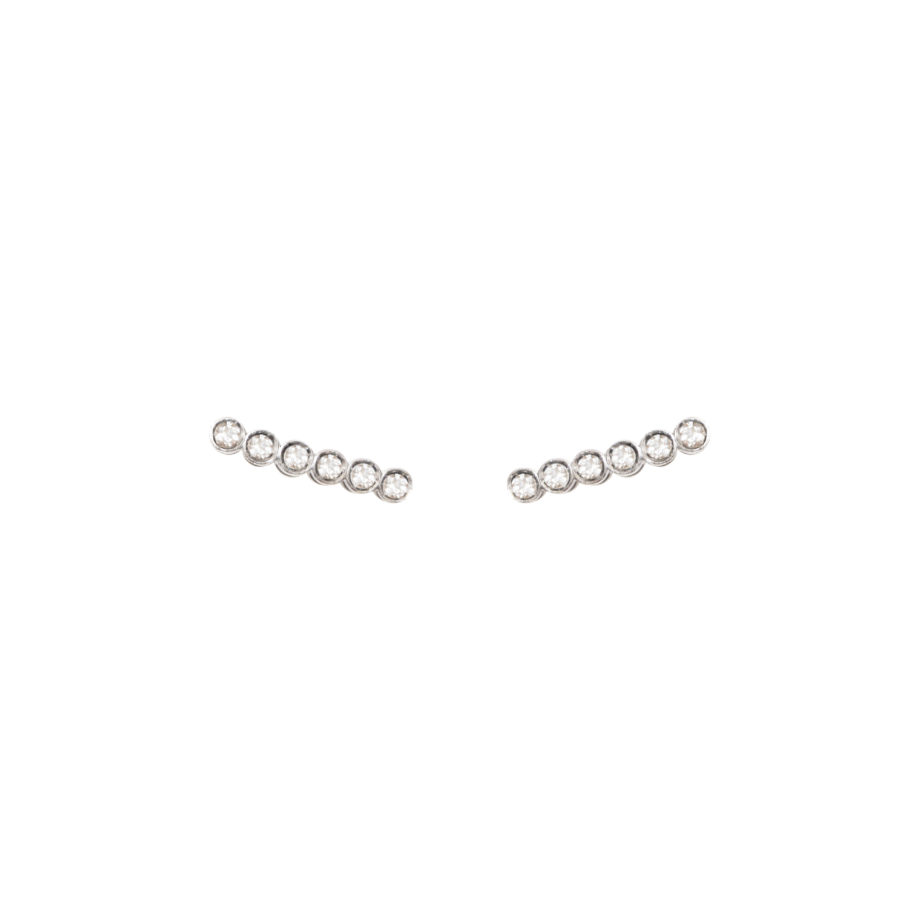 EARCUFF COMETA PRATA DE LEI 925 COM TOPÁZIOS E RÓDIO BRANCO