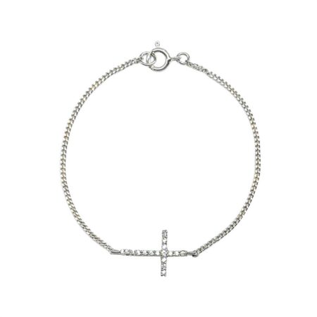 PULSEIRA EM PRATA DE LEI 925 COM ZIRCÔNIA E RÓDIO BRANCO