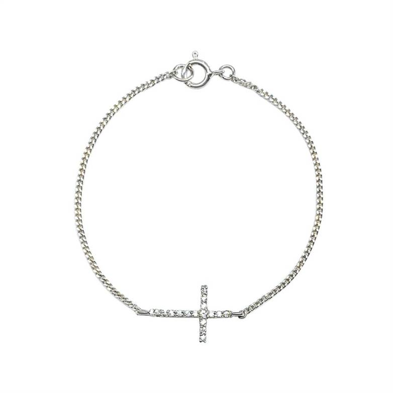PULSEIRA EM PRATA DE LEI 925 COM ZIRCÔNIA E RÓDIO BRANCO