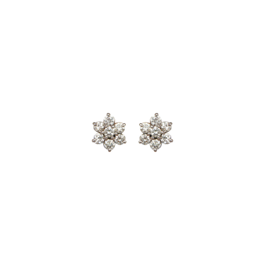 Brinco em ouro branco 18k com diamantes