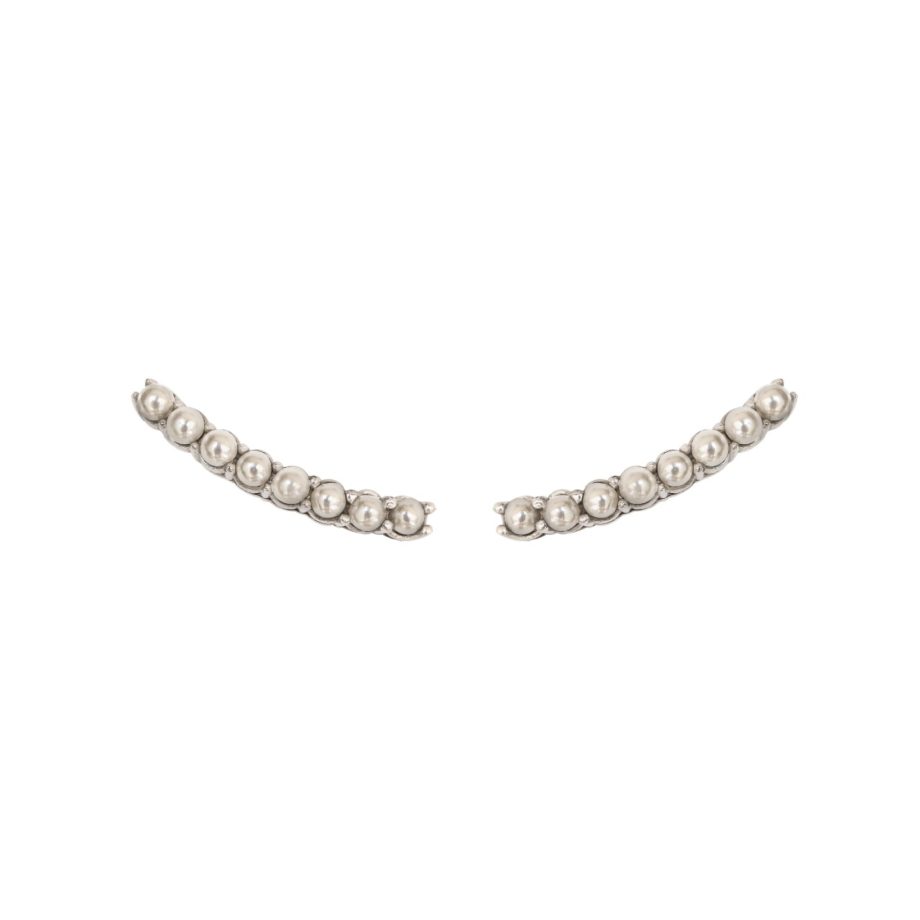 Earcuff riviera M prata 925 com perolas
