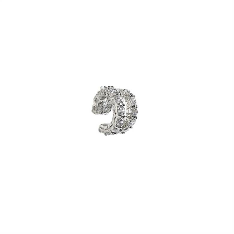 PIERCING EM PRATA DE LEI 925 COM TOPÁZIOS E RÓDIO BRANCO