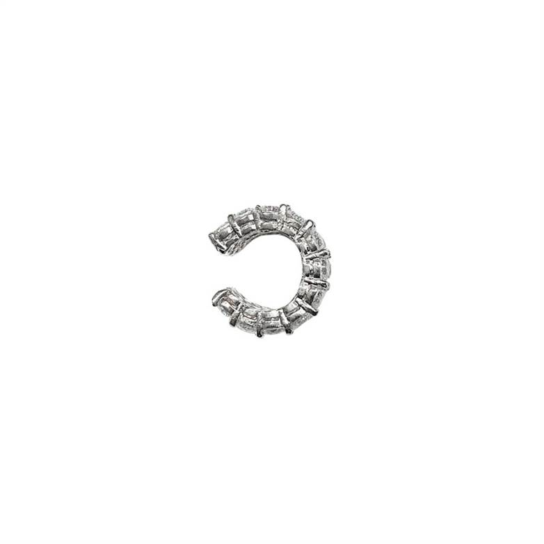 PIERCING EM PRATA DE LEI 925 COM TOPÁZIOS E RÓDIO BRANCO