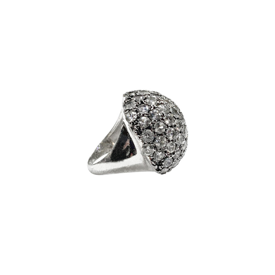 ANEL EM OURO 18K COM DIAMANTES E BANHO DE RÓDIO BRANCO
