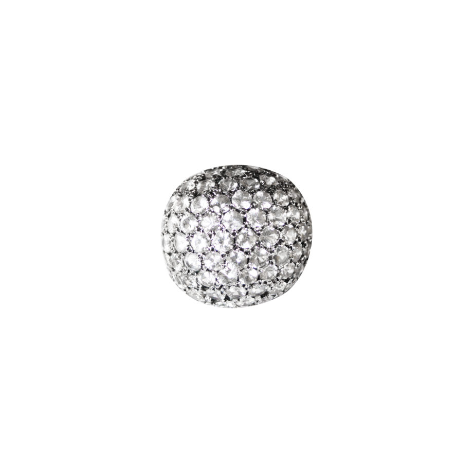 ANEL EM OURO 18K COM DIAMANTES E BANHO DE RÓDIO BRANCO