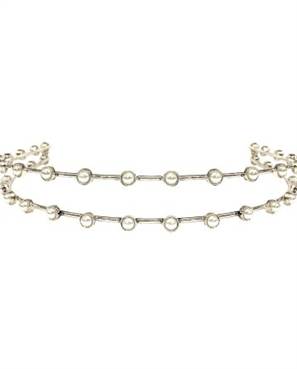 TIARA DUPLA FIO COM PÉROLAS – BANHO PRATA