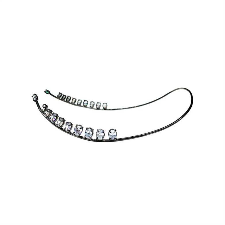 HEADPIECE ANATOMICA COM CRISTAIS – BANHO NEGRO