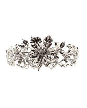 TIARA FOLHAS G - BANHO PRATA