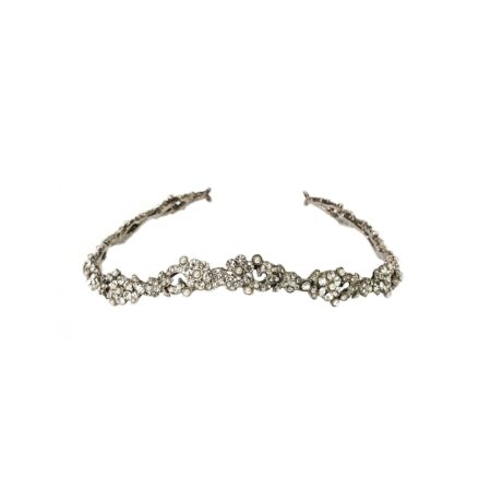 TIARA ANATOMICA COM PÉROLAS E CRISTAIS - BANHO DE PRATA