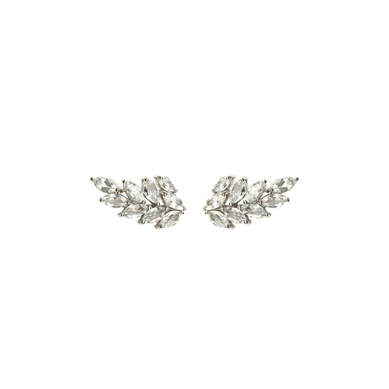 EARCUFF EM PRATA DE LEI 925 COM TOPÁZIOS E RÓDIO BRANCO