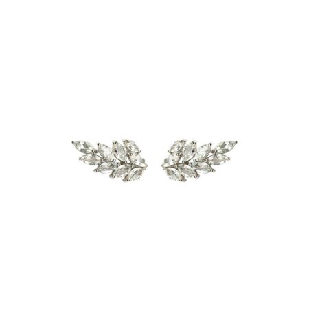 EARCUFF EM PRATA DE LEI 925 COM TOPÁZIOS E RÓDIO BRANCO