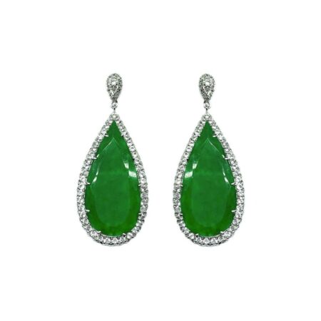 BRINCO EM PRATA DE LEI 925 COM TOPÁZIOS,JADE E RÓDIO BRANCO