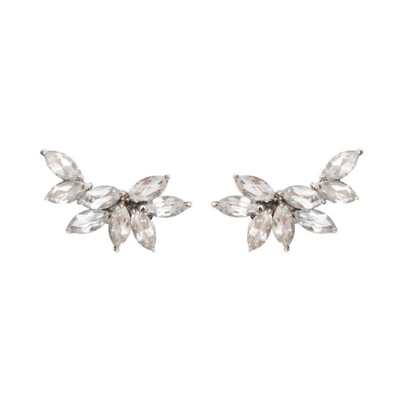 Earcuff em prata de Lei 925 com topázios e ródio branco