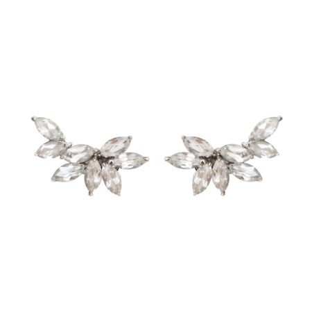 Earcuff em prata de Lei 925 com topázios e ródio branco