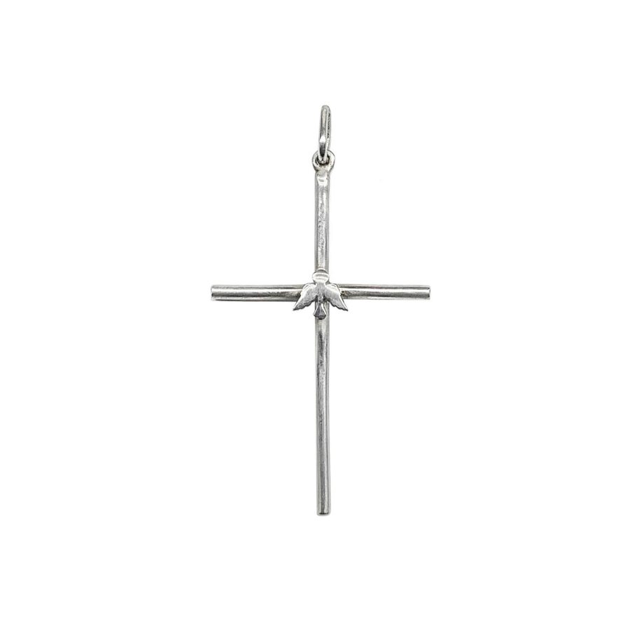PINGENTE CRUCIFIXO COM ESPÍRITO SANTO G EM PRATA DE LEI 925